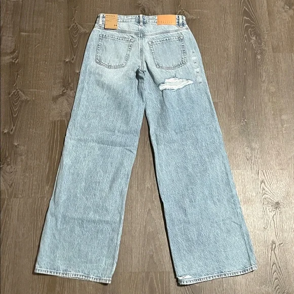 Pacsun Casey Low Rise Baggy Jeans Butt Slit Light Indigo Size 24 - Picture 8 of 9